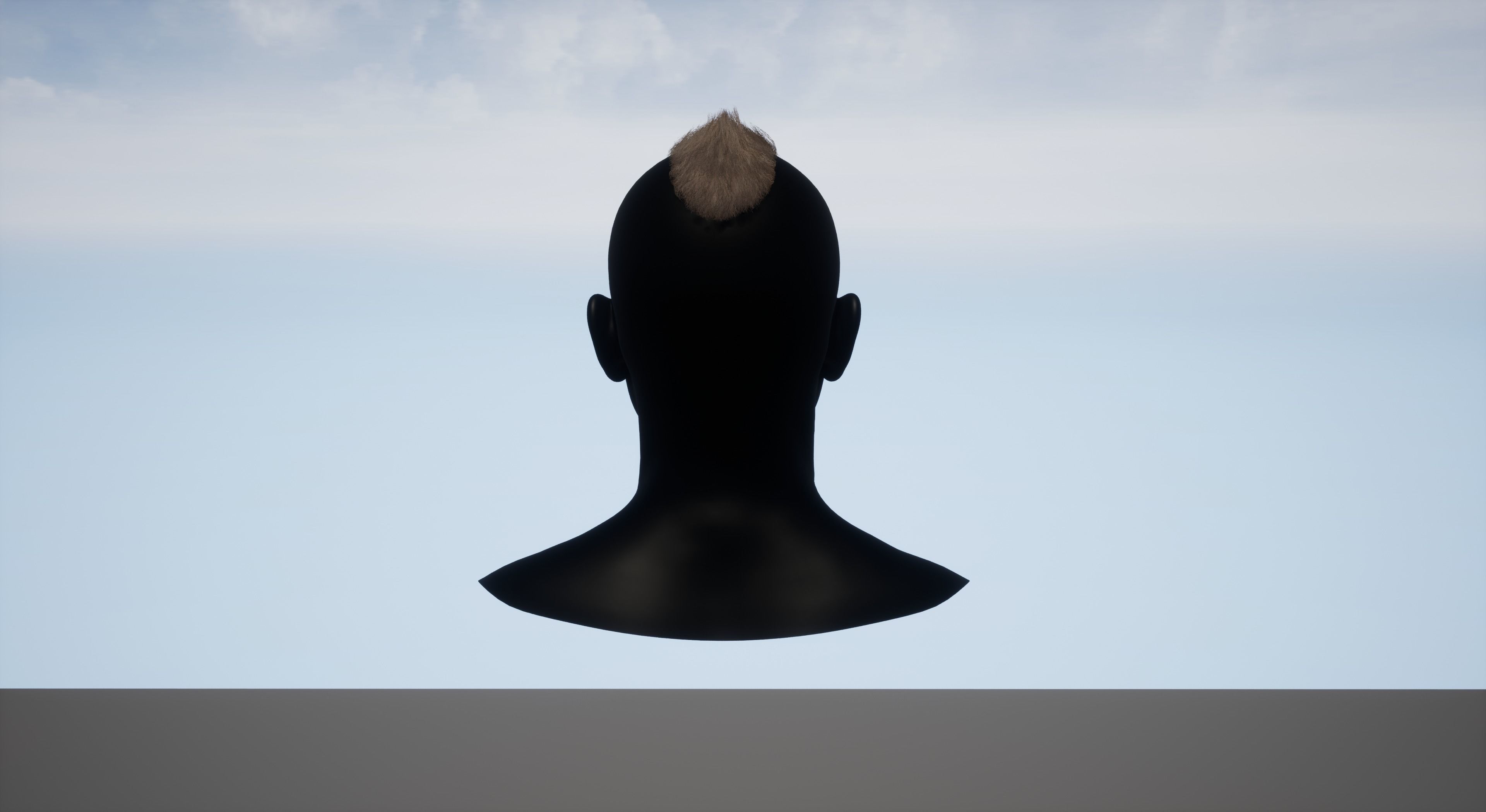 Real time mohawk hair 2 Low-poly 3D model_4