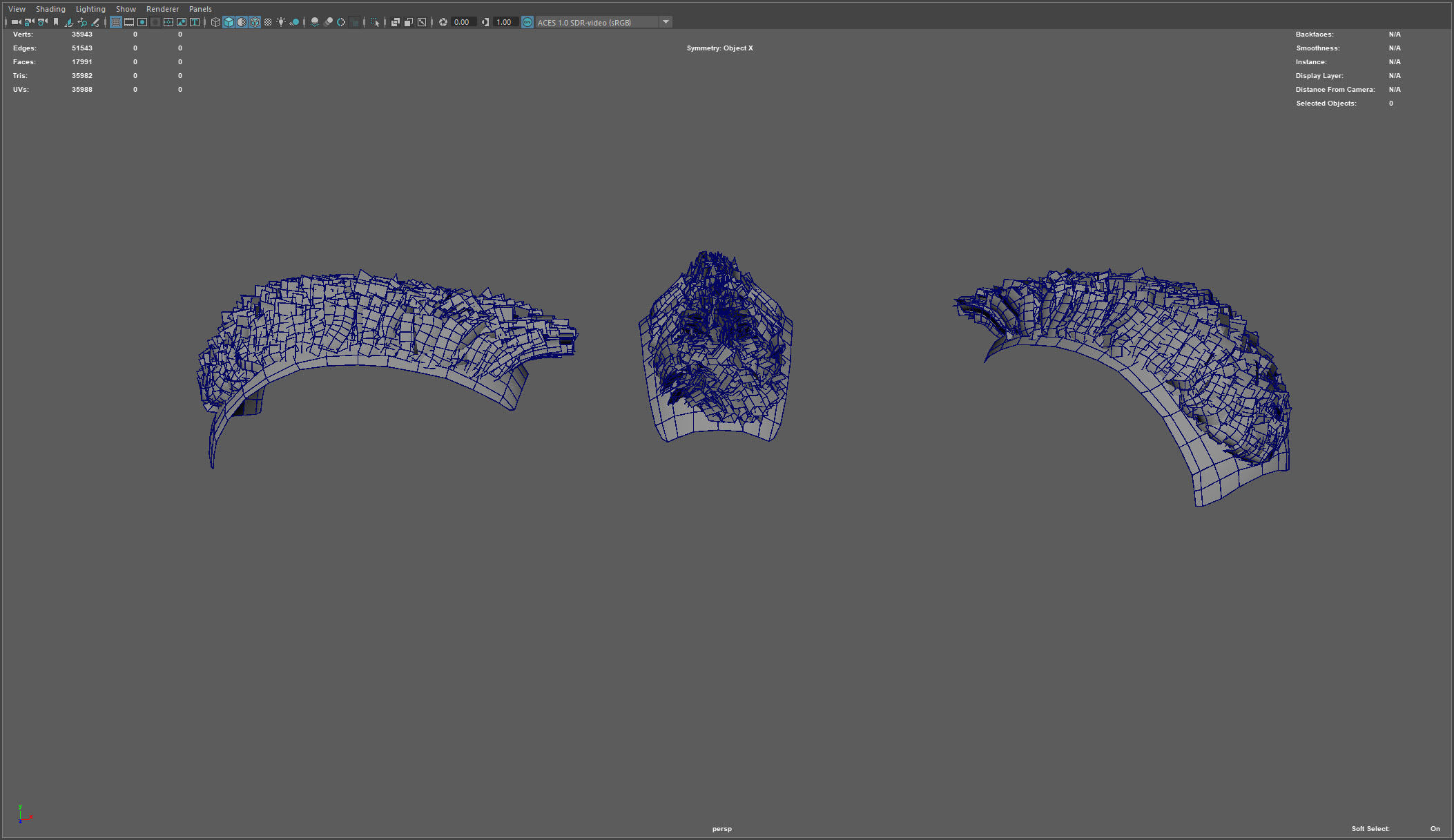 Real time mohawk hair 2 Low-poly 3D model_9