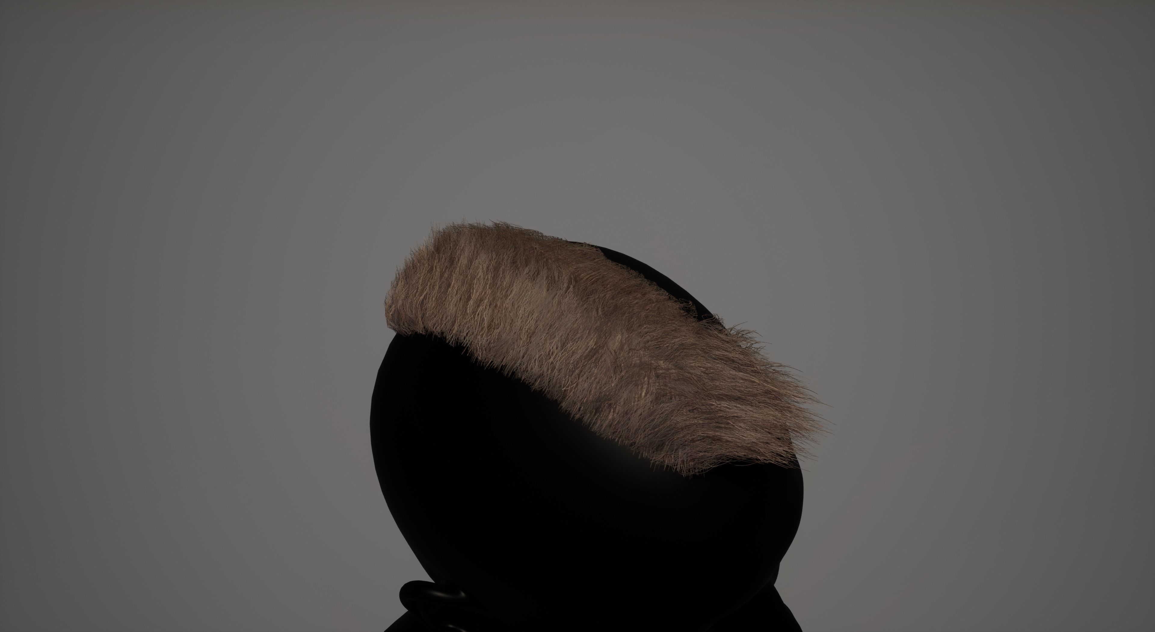 Real time mohawk hair 2 Low-poly 3D model_7