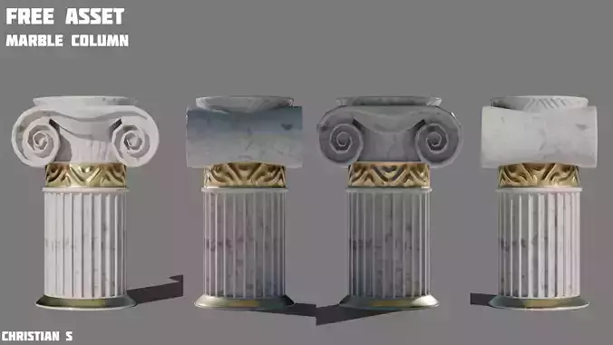 Marble Column Free Asset