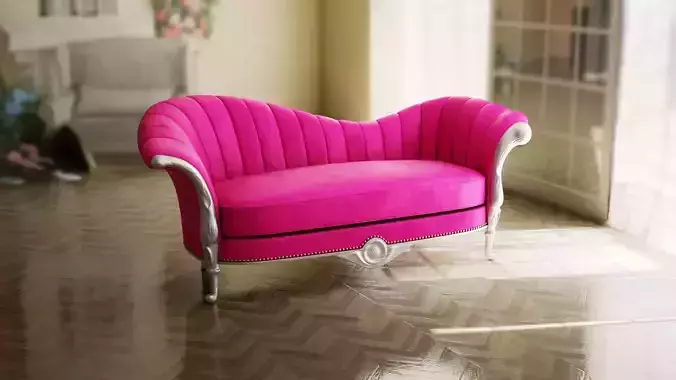 Furniture Sofa Chaise Lounge Low-poly 3D model