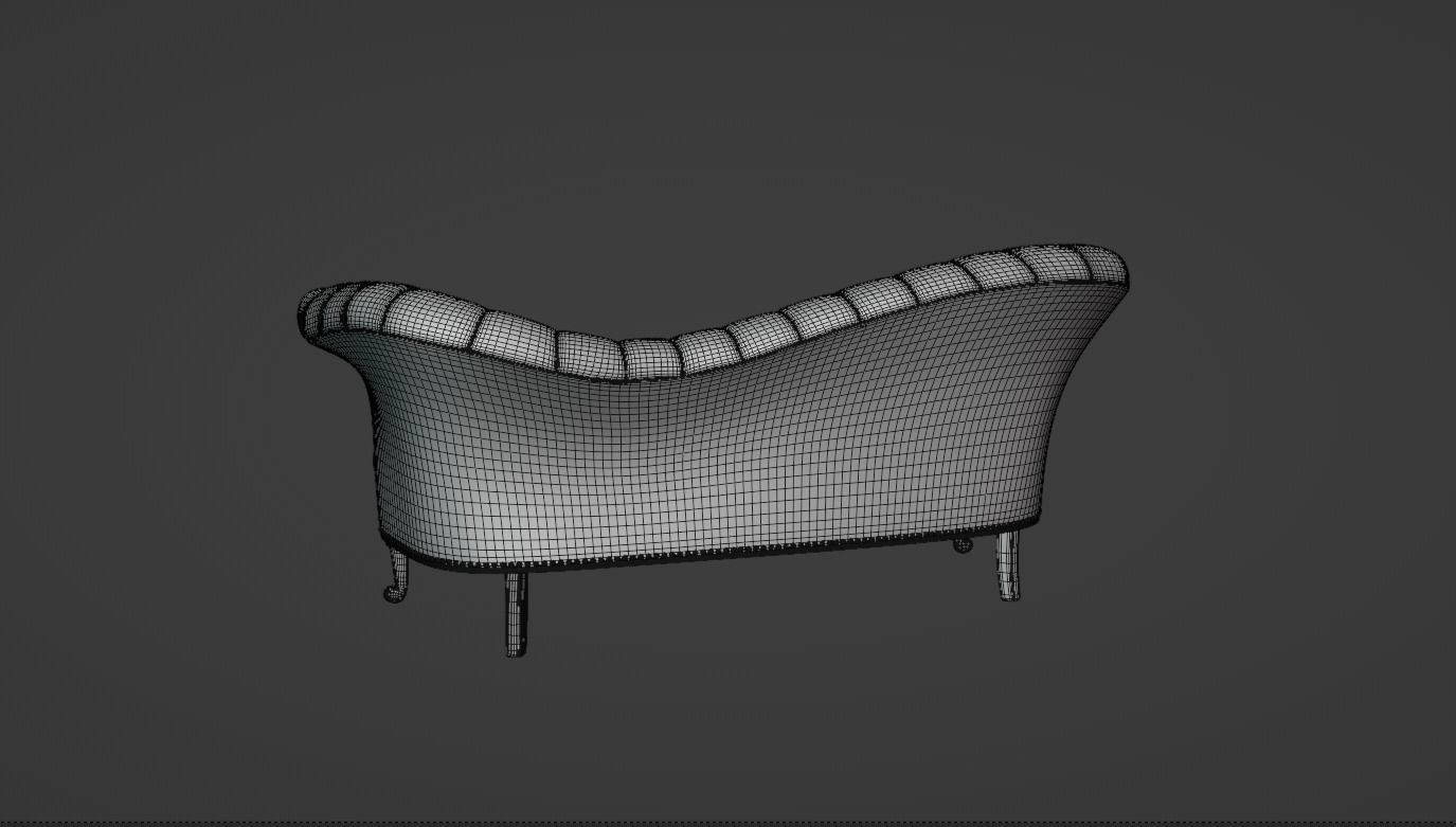 Furniture Sofa Chaise Lounge Low-poly 3D model_8