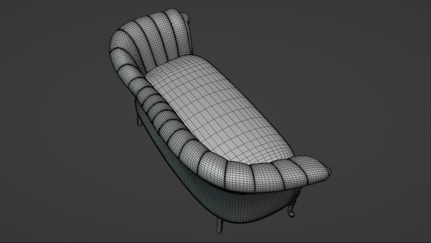 Furniture Sofa Chaise Lounge Low-poly 3D model_9