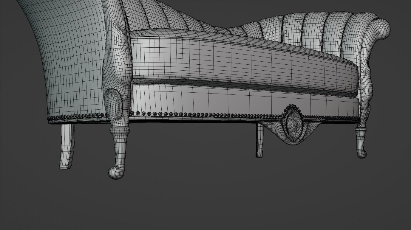 Furniture Sofa Chaise Lounge Low-poly 3D model_10