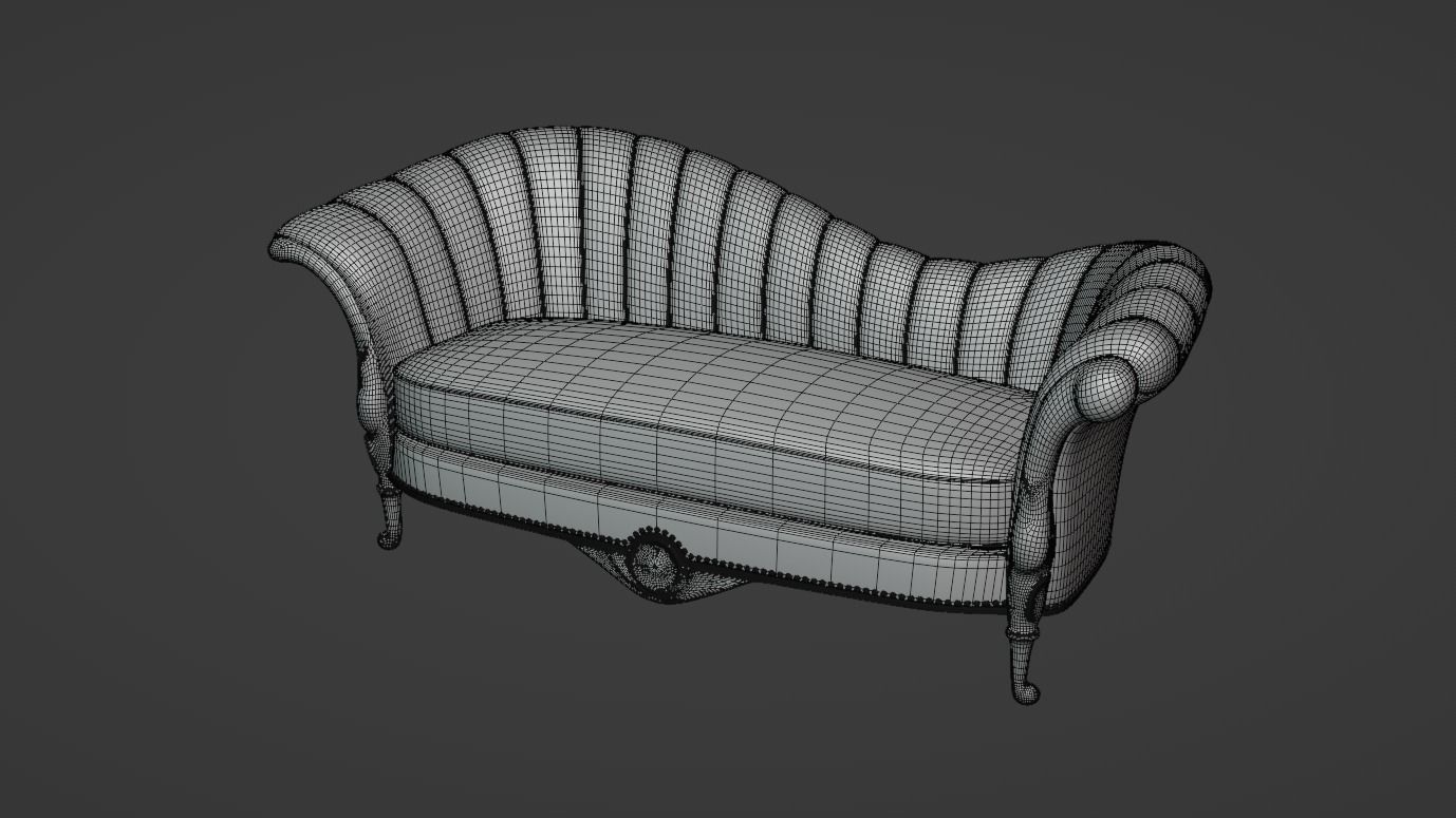 Furniture Sofa Chaise Lounge Low-poly 3D model_7