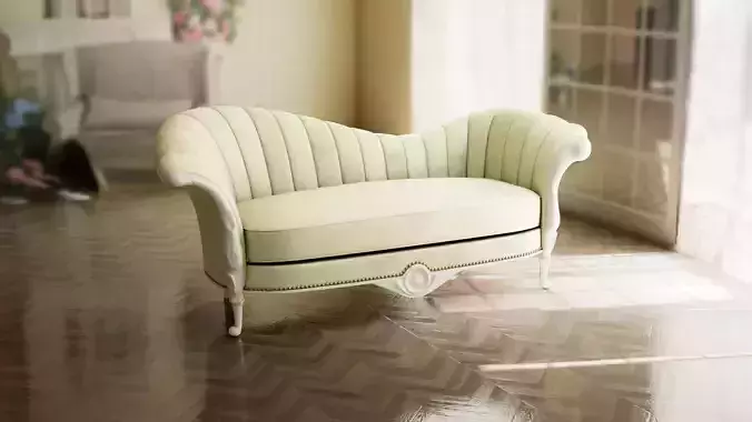 Furniture Sofa Chaise Lounge Low-poly 3D model