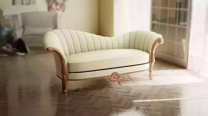 Furniture Sofa Chaise Lounge Low-poly 3D model