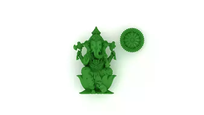 Ganesh Ji Lotus 3D Model 02