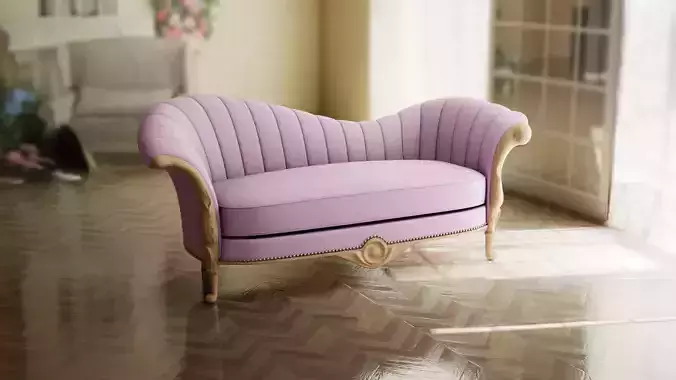 Furniture Sofa Chaise Lounge Low-poly 3D model