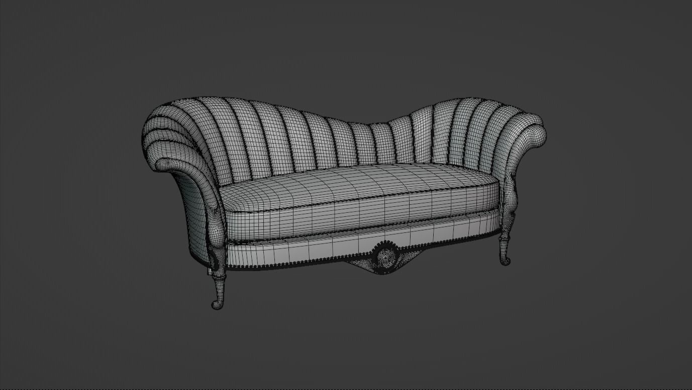 Furniture Sofa Chaise Lounge Low-poly 3D model_6