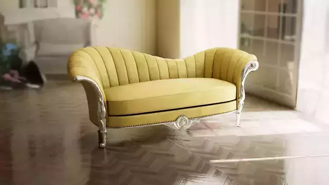 Furniture Sofa Chaise Lounge Low-poly 3D model