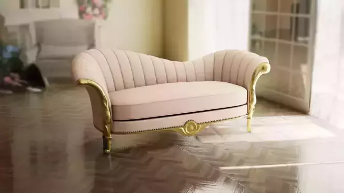 Furniture Sofa Chaise Lounge Low-poly 3D model