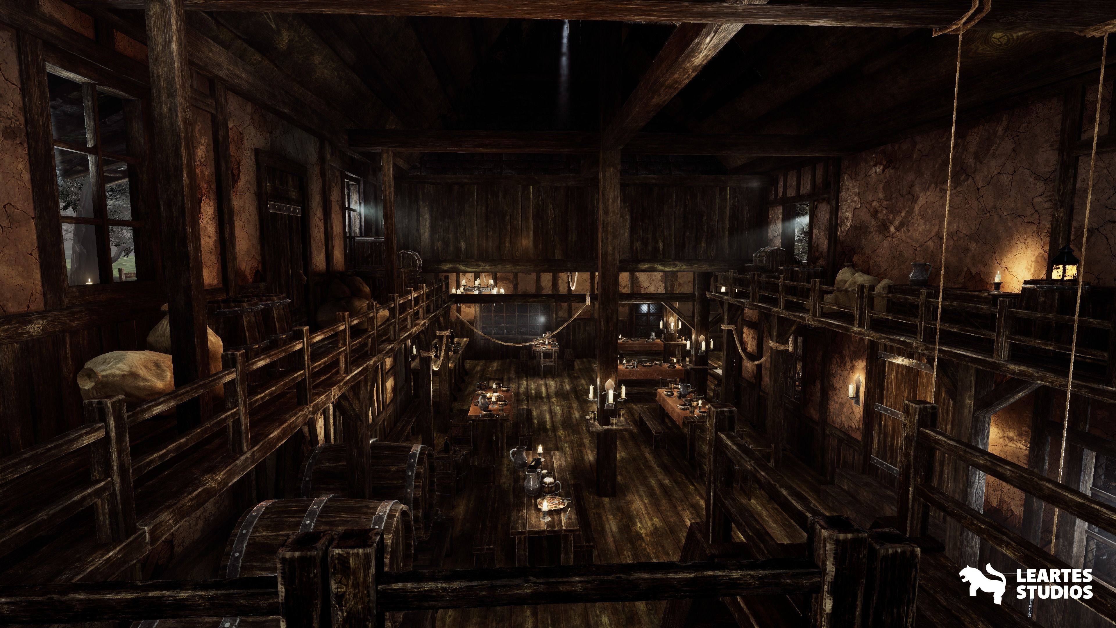 Medieval Tavern-Modular-Medieval Interior Exterior-Medieval Low-poly 3D model_10