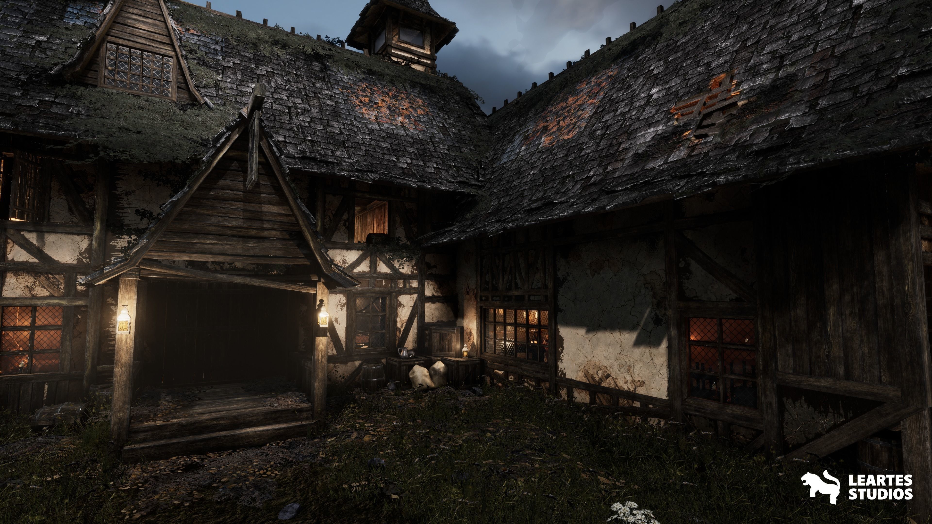 Medieval Tavern-Modular-Medieval Interior Exterior-Medieval Low-poly 3D model_11