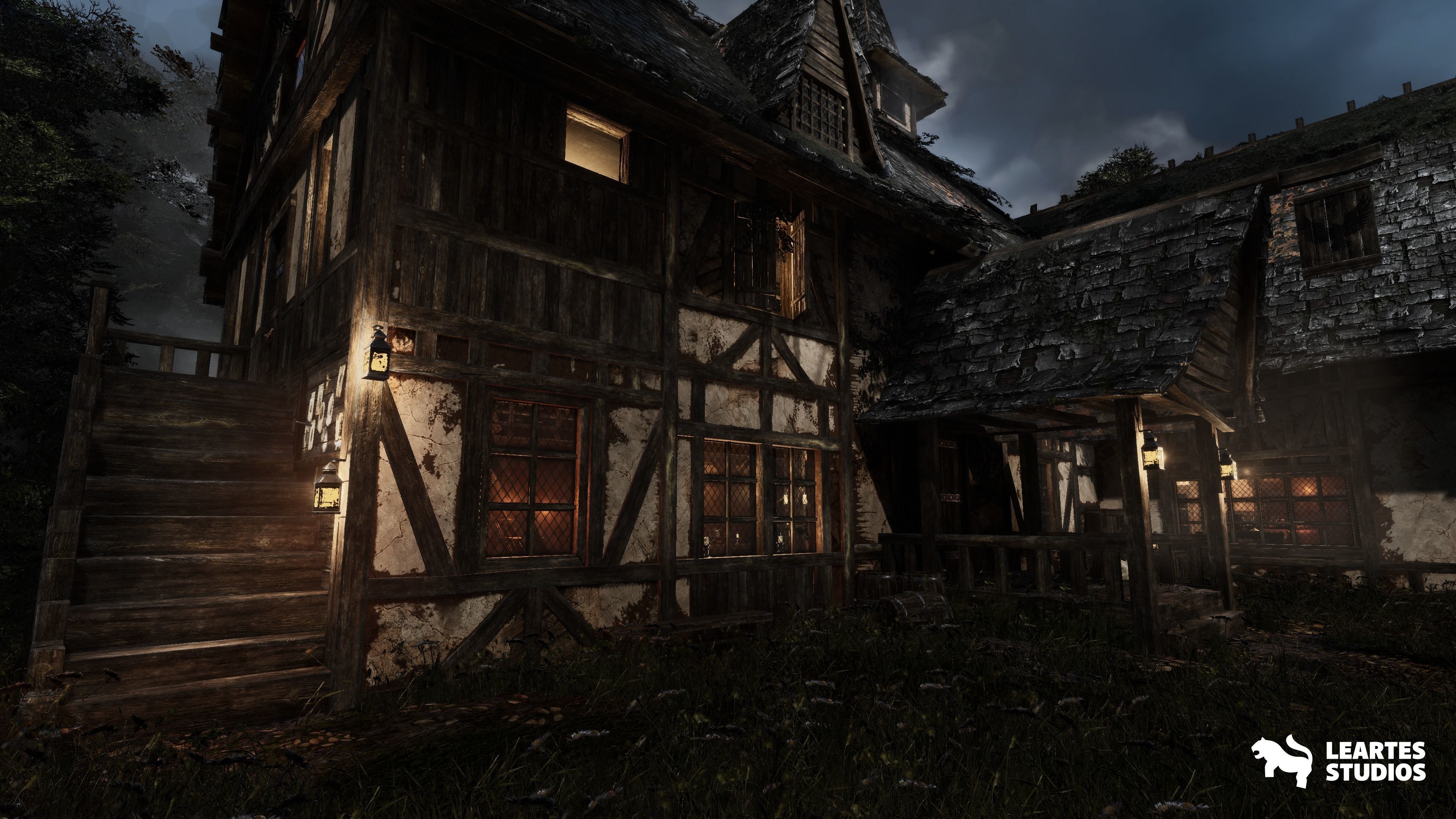 Medieval Tavern-Modular-Medieval Interior Exterior-Medieval Low-poly 3D model_1