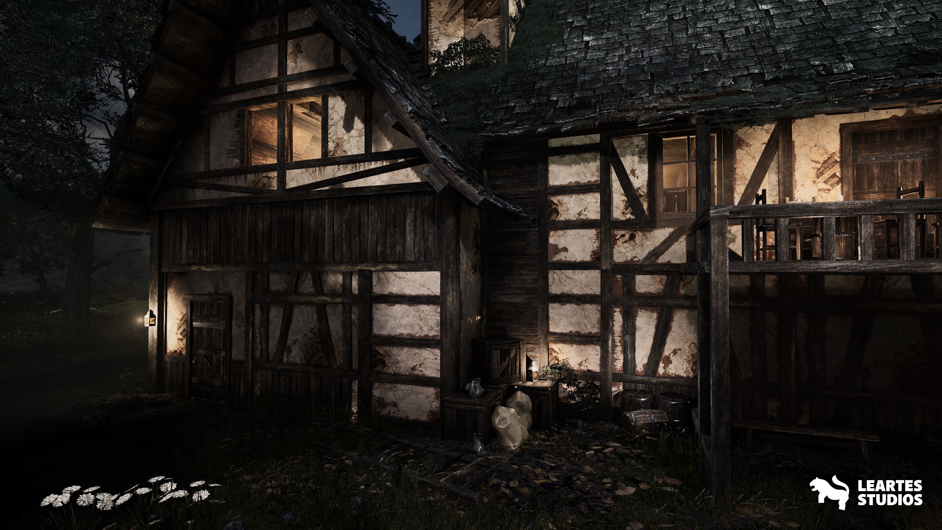 Medieval Tavern-Modular-Medieval Interior Exterior-Medieval Low-poly 3D model_12