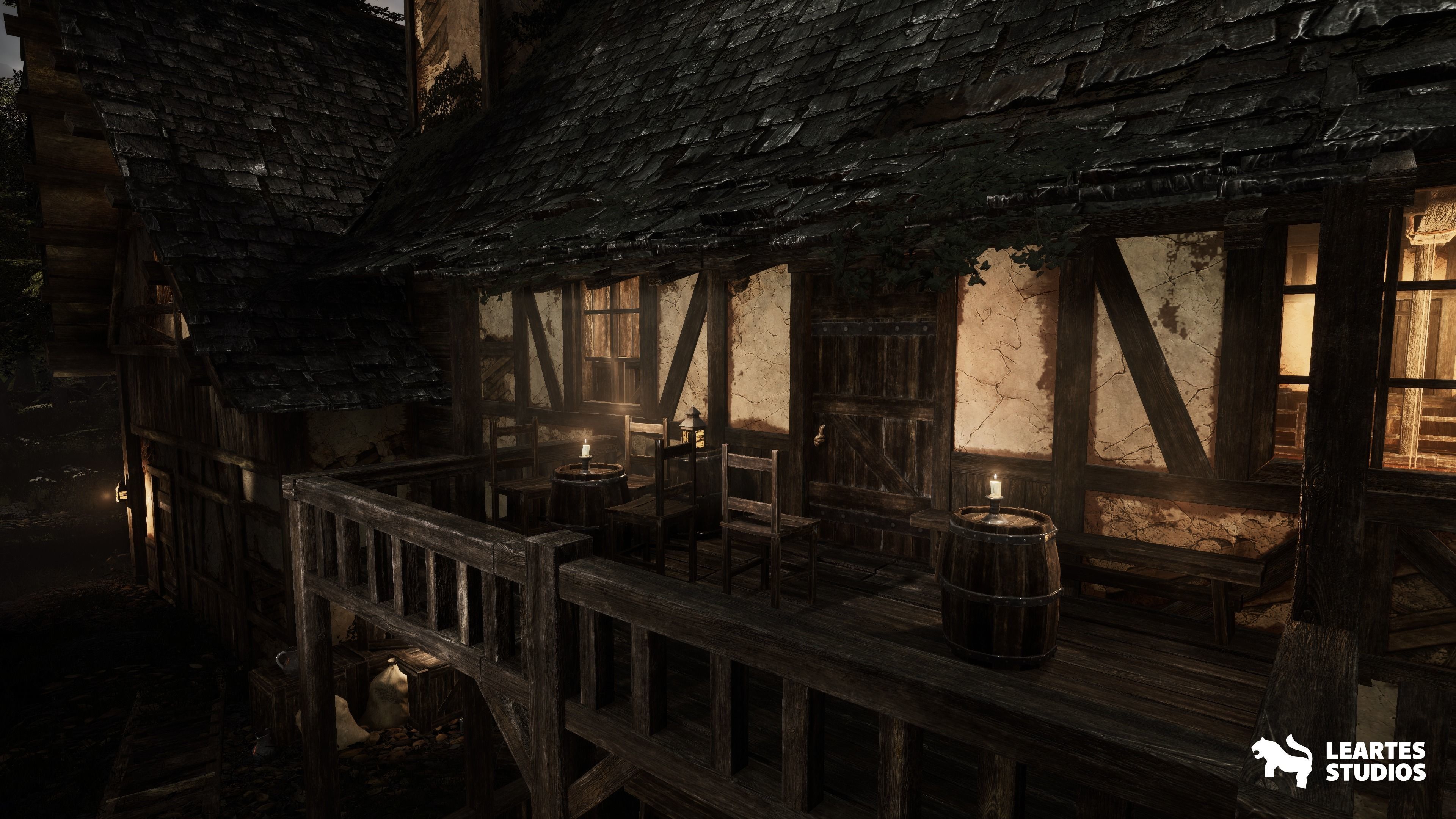 Medieval Tavern-Modular-Medieval Interior Exterior-Medieval Low-poly 3D model_13