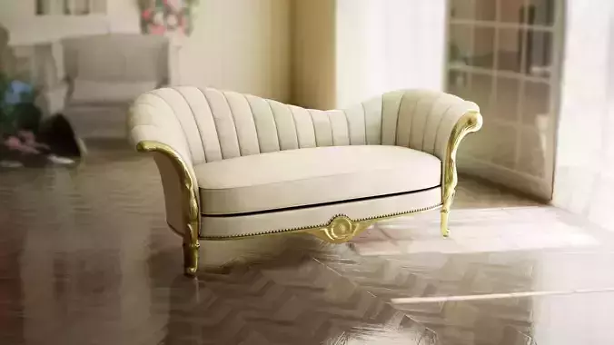 Furniture Sofa Chaise Lounge Low-poly 3D model
