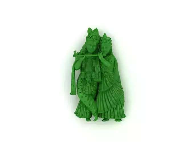 radha krishno standing BASE PLAIN part1 3D print model