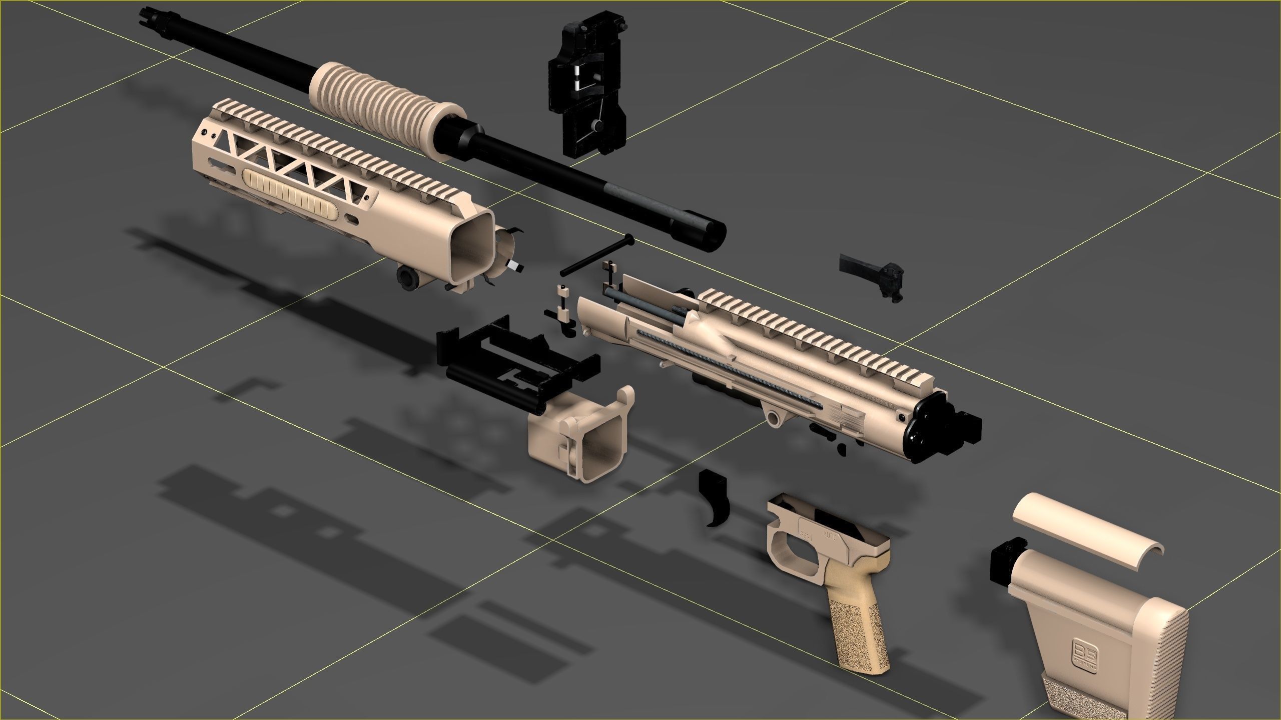 Ohio ordinance Works REAPR Low-poly 3D model_6
