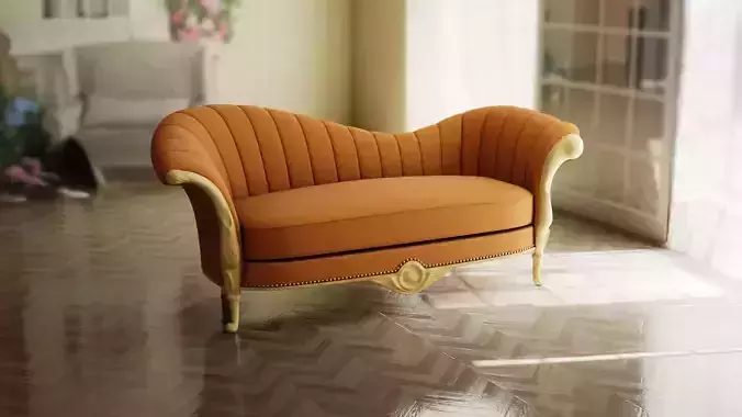 Furniture Sofa Chaise Lounge Low-poly 3D model