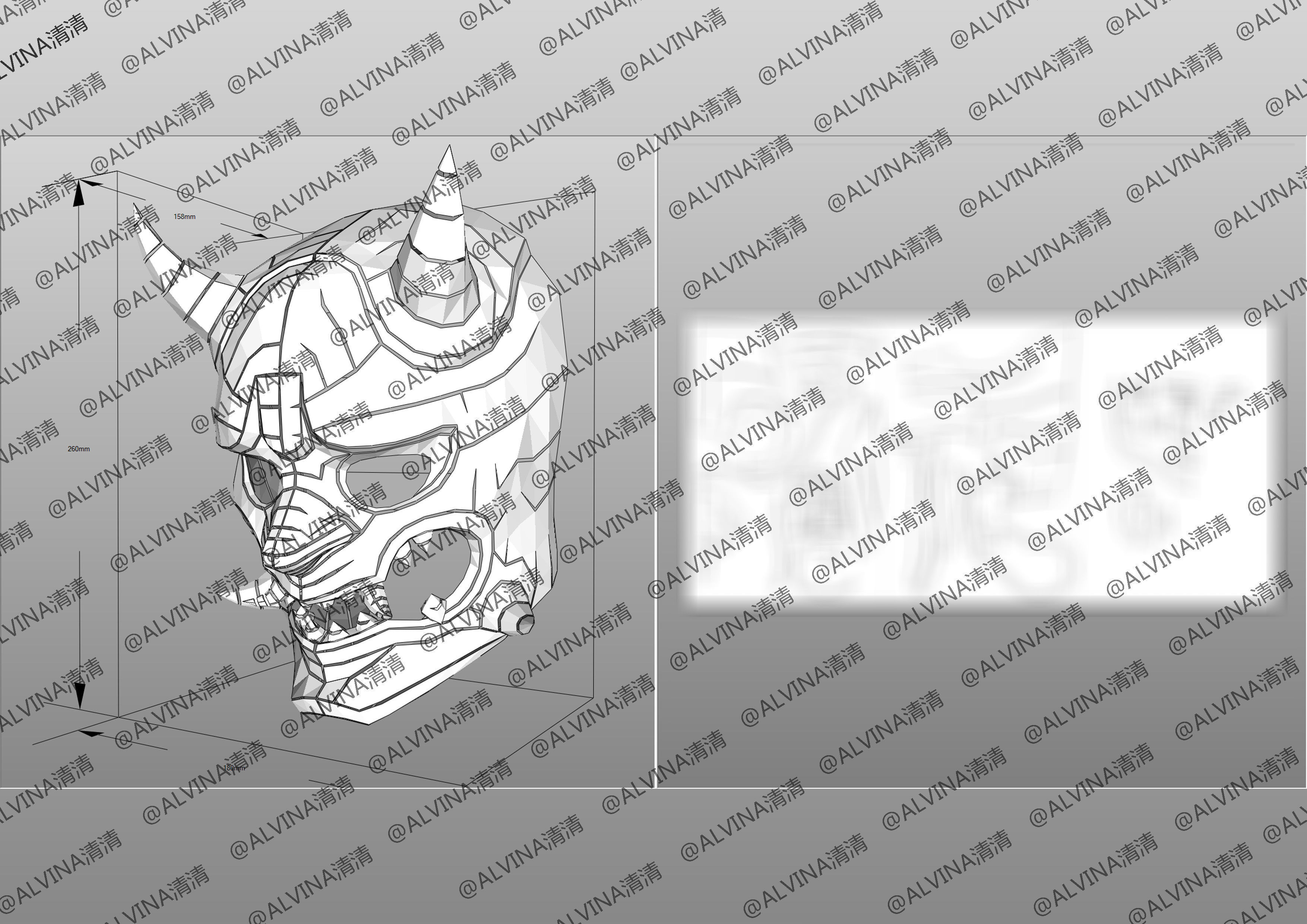 Overwatch Genji Onimusha Armor - DIY Cosplay Pepakura Foam Low-poly 3D model_14