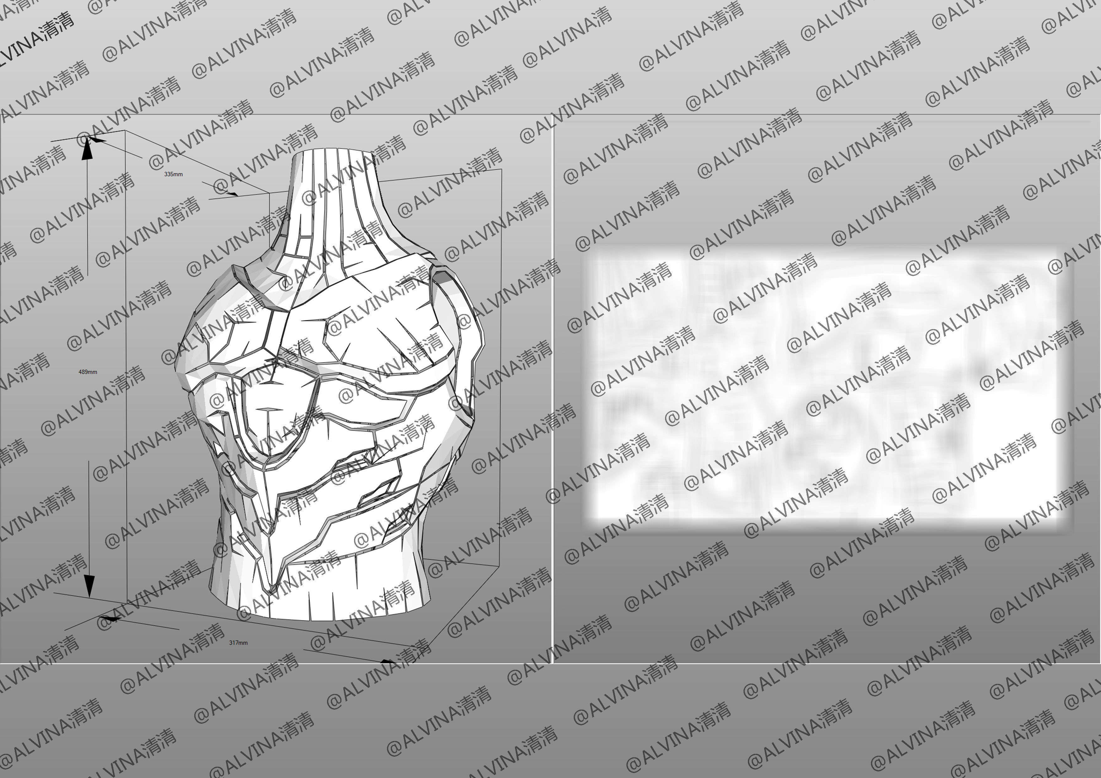 Overwatch Genji Onimusha Armor - DIY Cosplay Pepakura Foam Low-poly 3D model_16