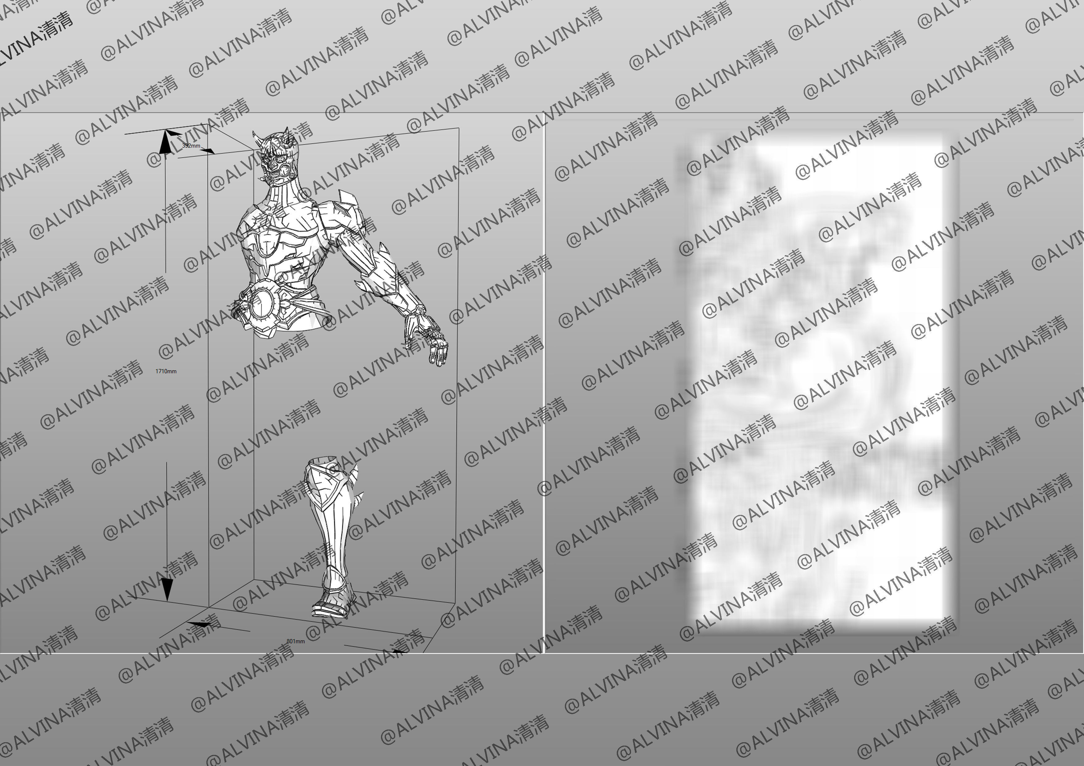 Overwatch Genji Onimusha Armor - DIY Cosplay Pepakura Foam Low-poly 3D model_10