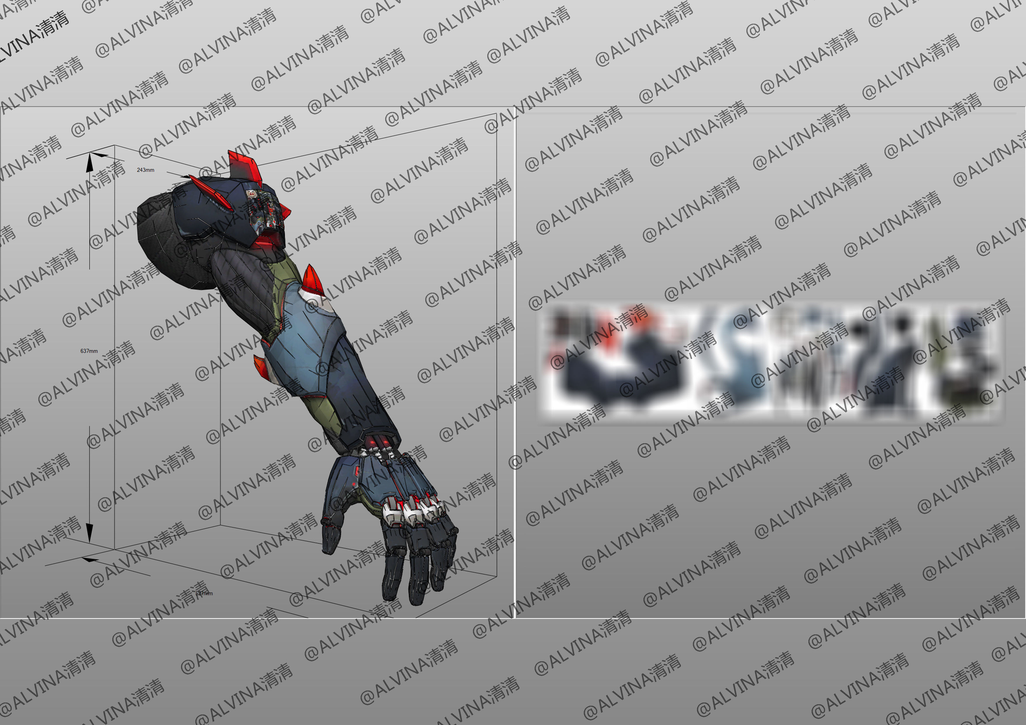 Overwatch Genji Onimusha Armor - DIY Cosplay Pepakura Foam Low-poly 3D model_19