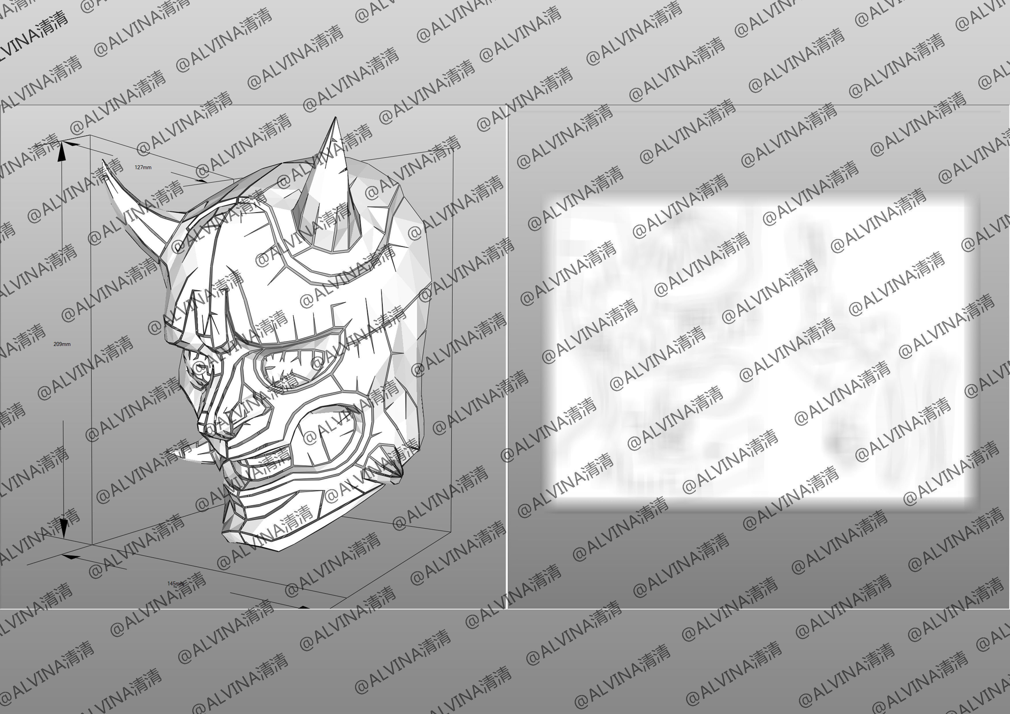 Overwatch Genji Onimusha Armor - DIY Cosplay Pepakura Foam Low-poly 3D model_12