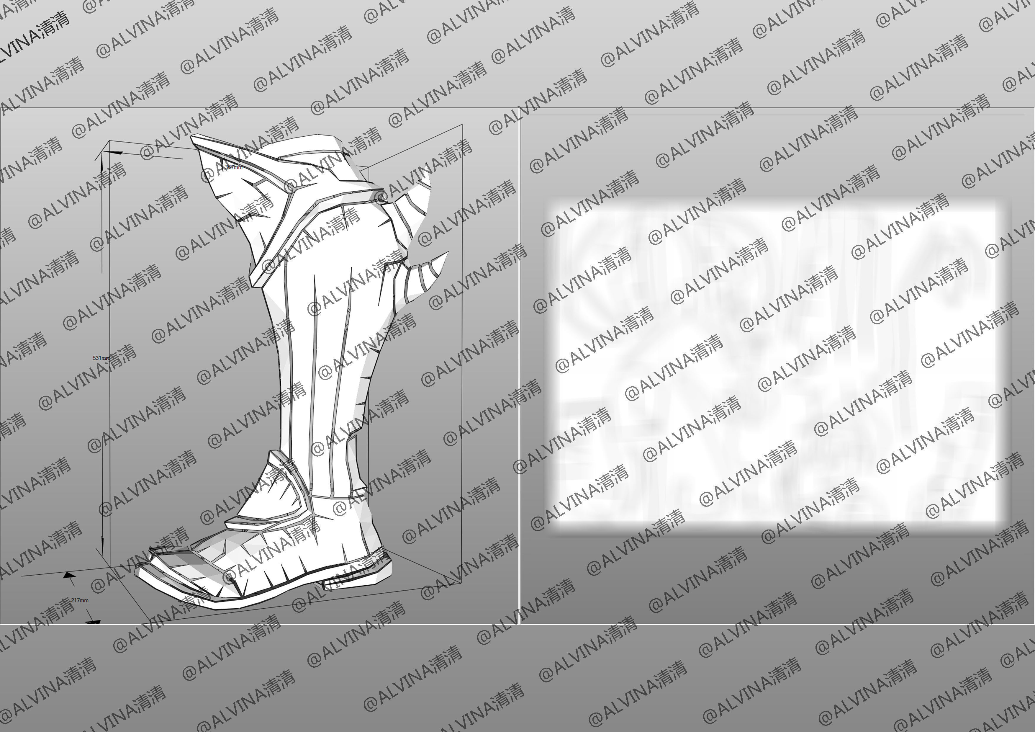 Overwatch Genji Onimusha Armor - DIY Cosplay Pepakura Foam Low-poly 3D model_22