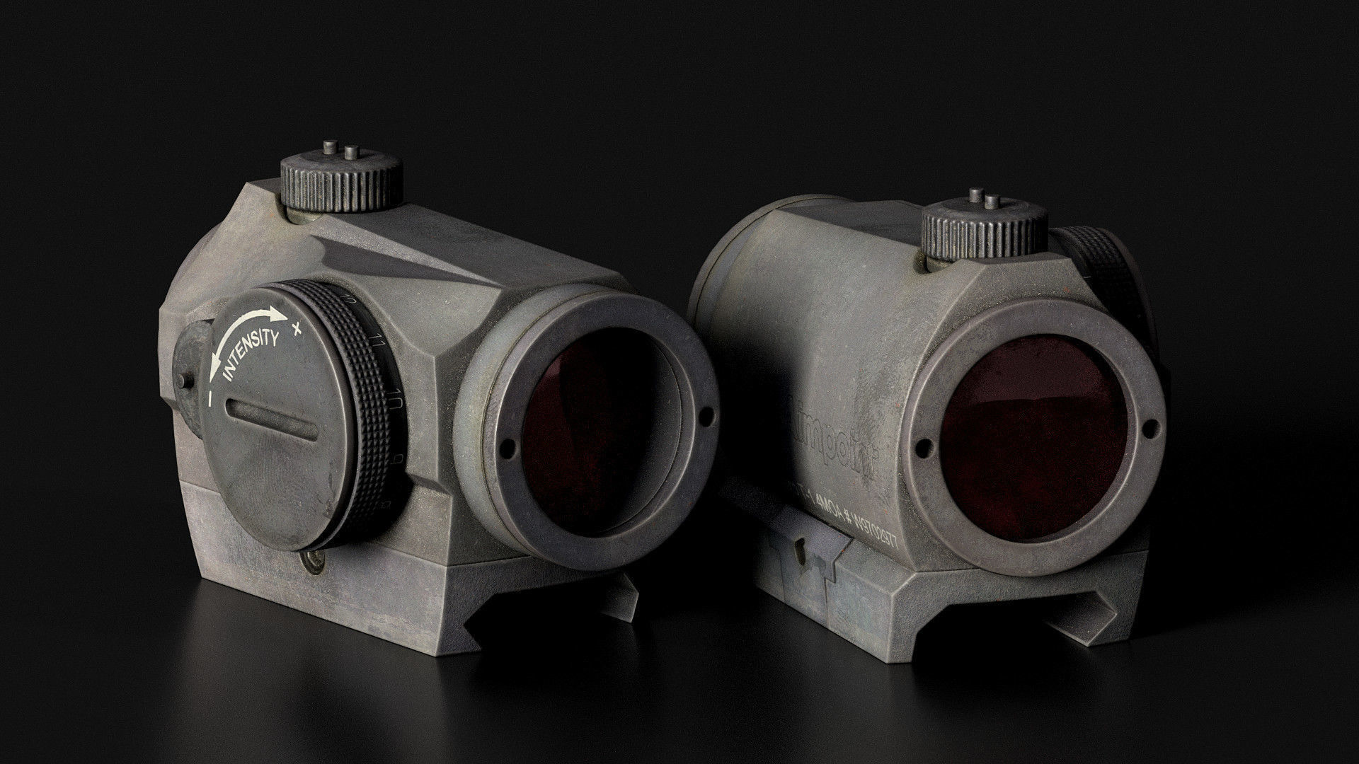 Aimpoint Micro T-1 Game-Ready PBR Low-Poly VR AR 3d model Low-poly 3D model_2