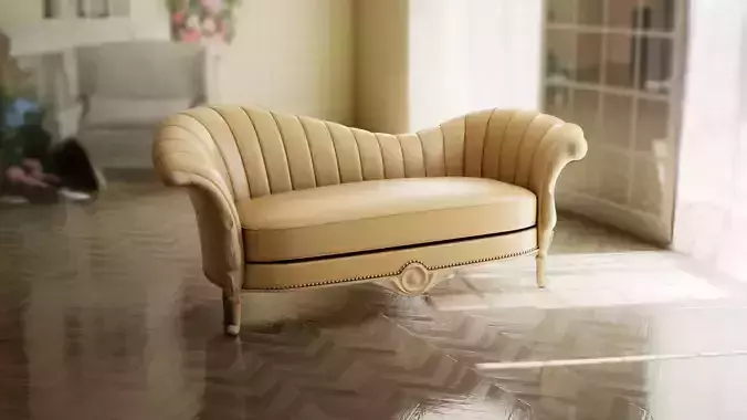 Furniture Sofa Chaise Lounge Low-poly 3D model
