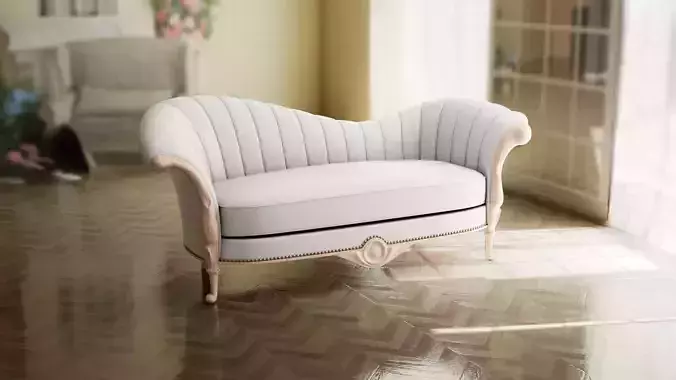Furniture Sofa Chaise Lounge Low-poly 3D model