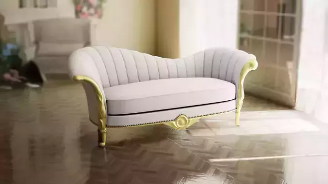 Furniture Sofa Chaise Lounge Low-poly 3D model