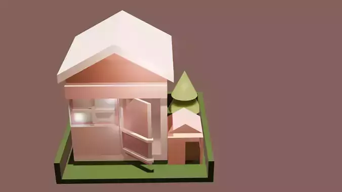 Pink house 3d model