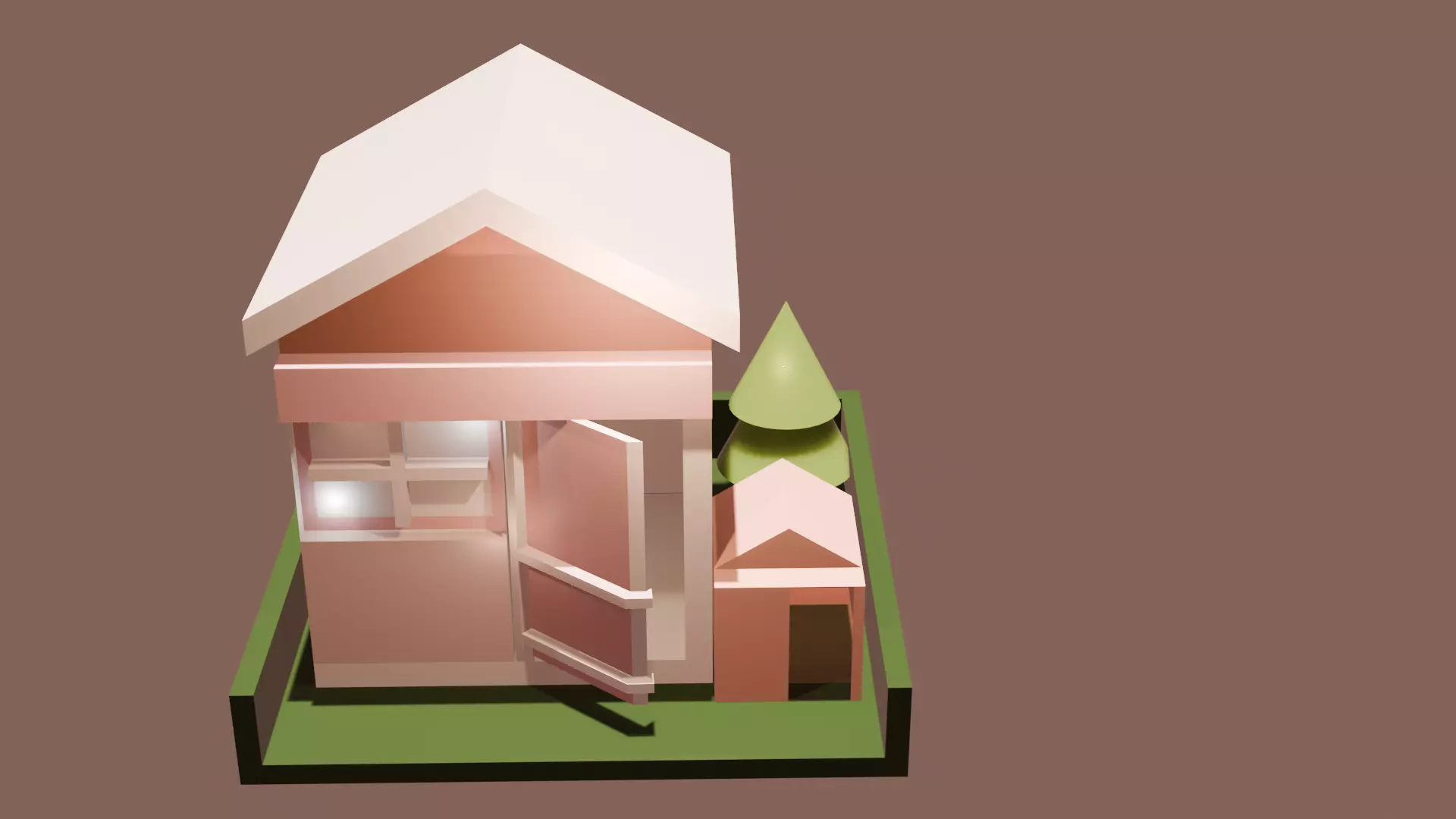 Pink house 3d model 3D model_0