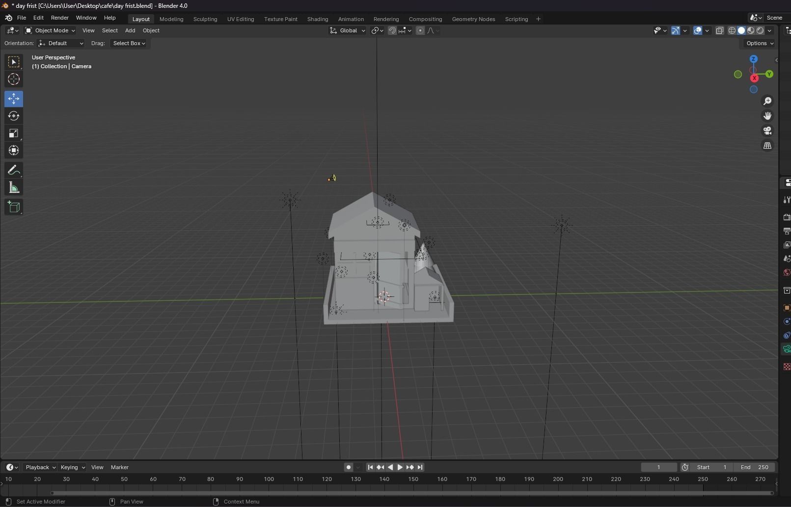 Pink house 3d model 3D model_1