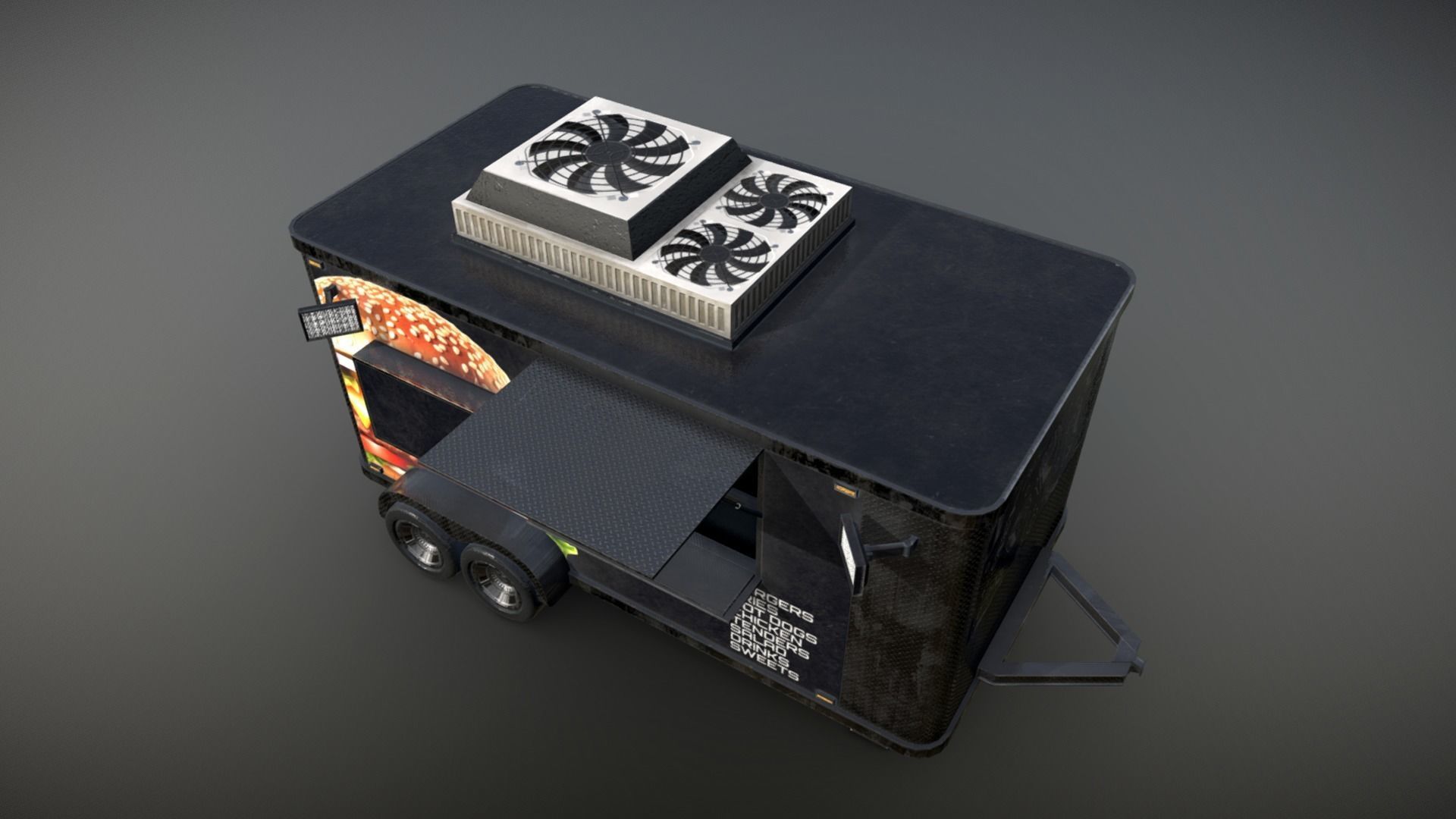 Food Truck Low-poly 3D model_3