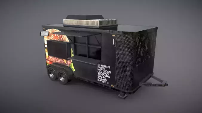 Food Truck Low-poly 3D model Food Truck Low-poly 3D model