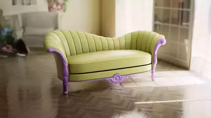 Furniture Sofa Chaise Lounge Low-poly 3D model