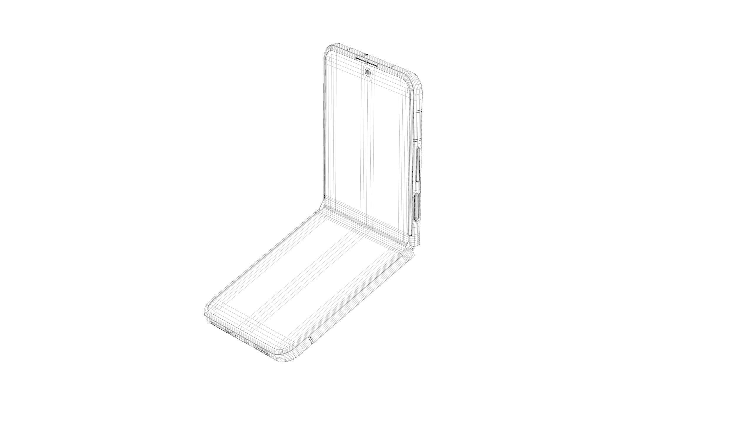 HUAWEI Pocket 2 a flagship foldable smartphone Kirin chipset 3D model_6