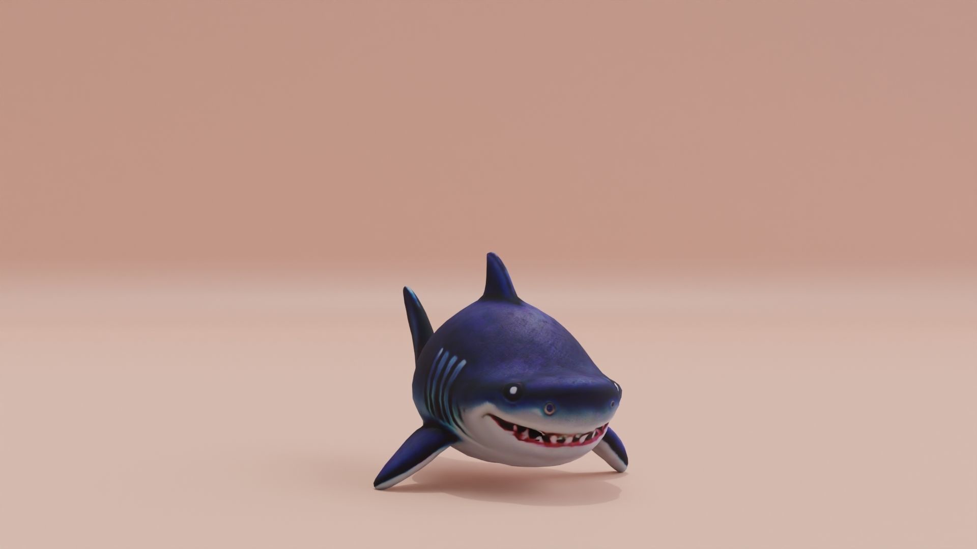 Baby Shark Fat Chibi Style Cartoon Low-poly 3D model_12