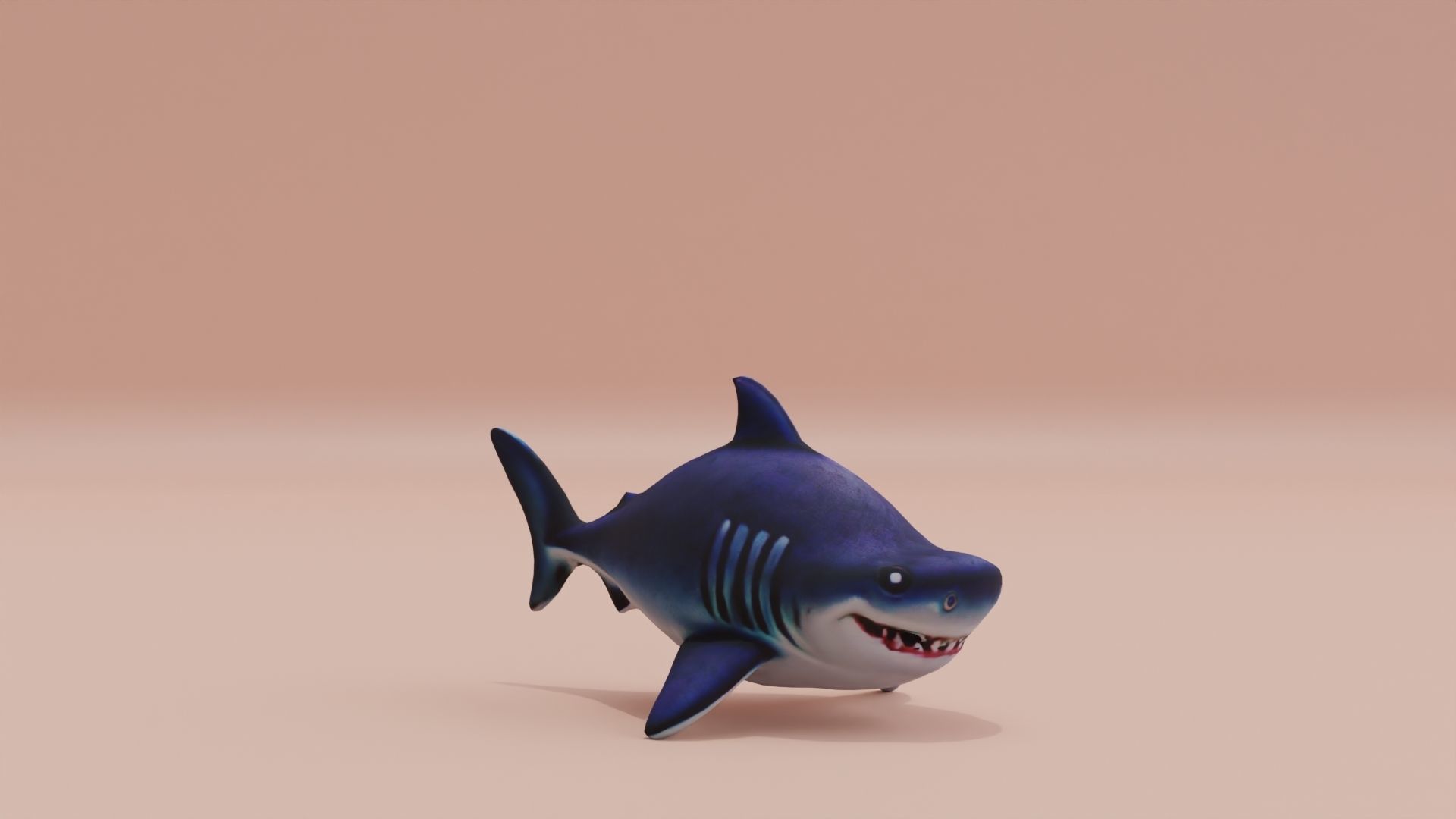 Baby Shark Fat Chibi Style Cartoon Low-poly 3D model_11
