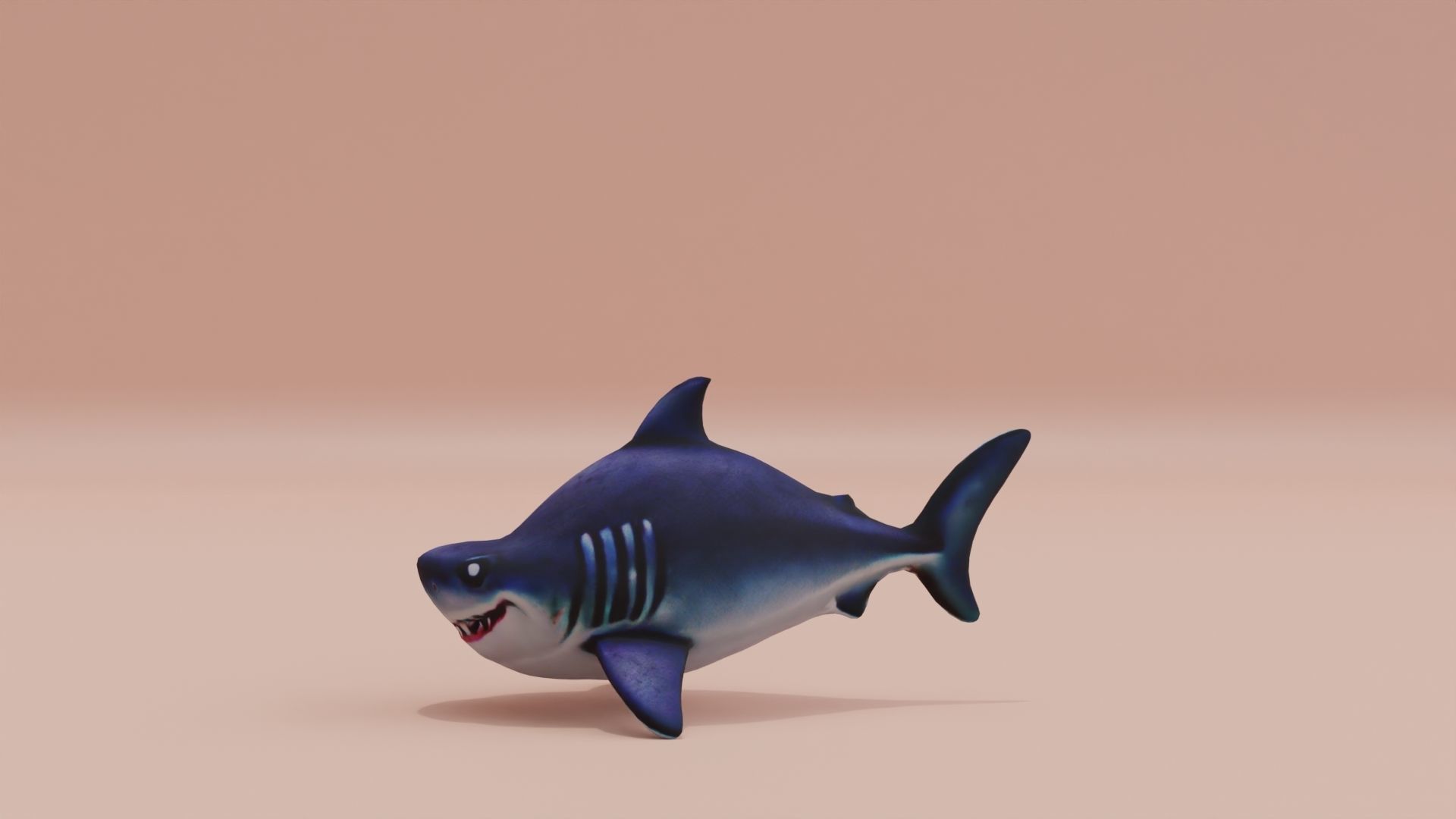 Baby Shark Fat Chibi Style Cartoon Low-poly 3D model_3