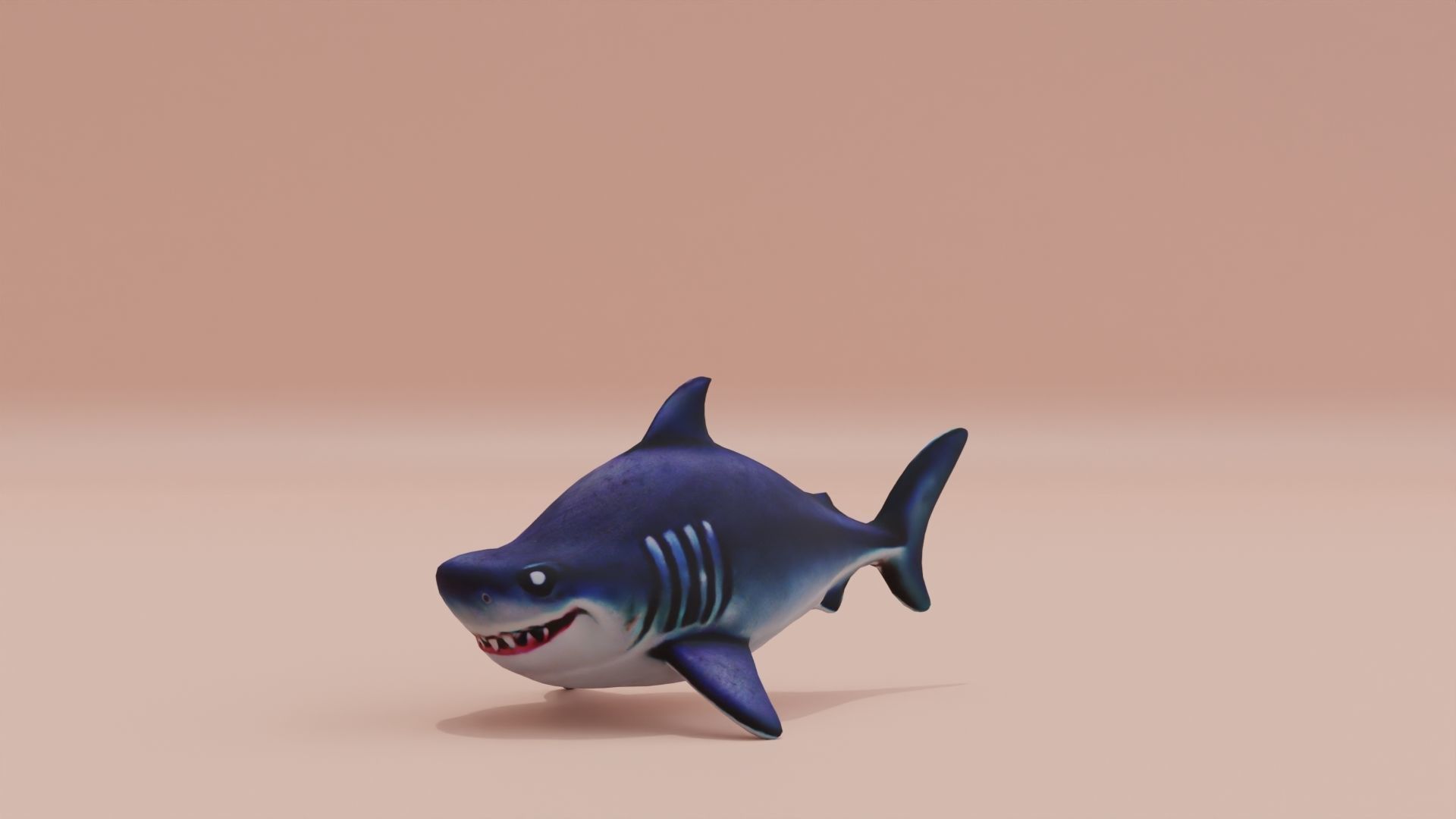 Baby Shark Fat Chibi Style Cartoon Low-poly 3D model_2