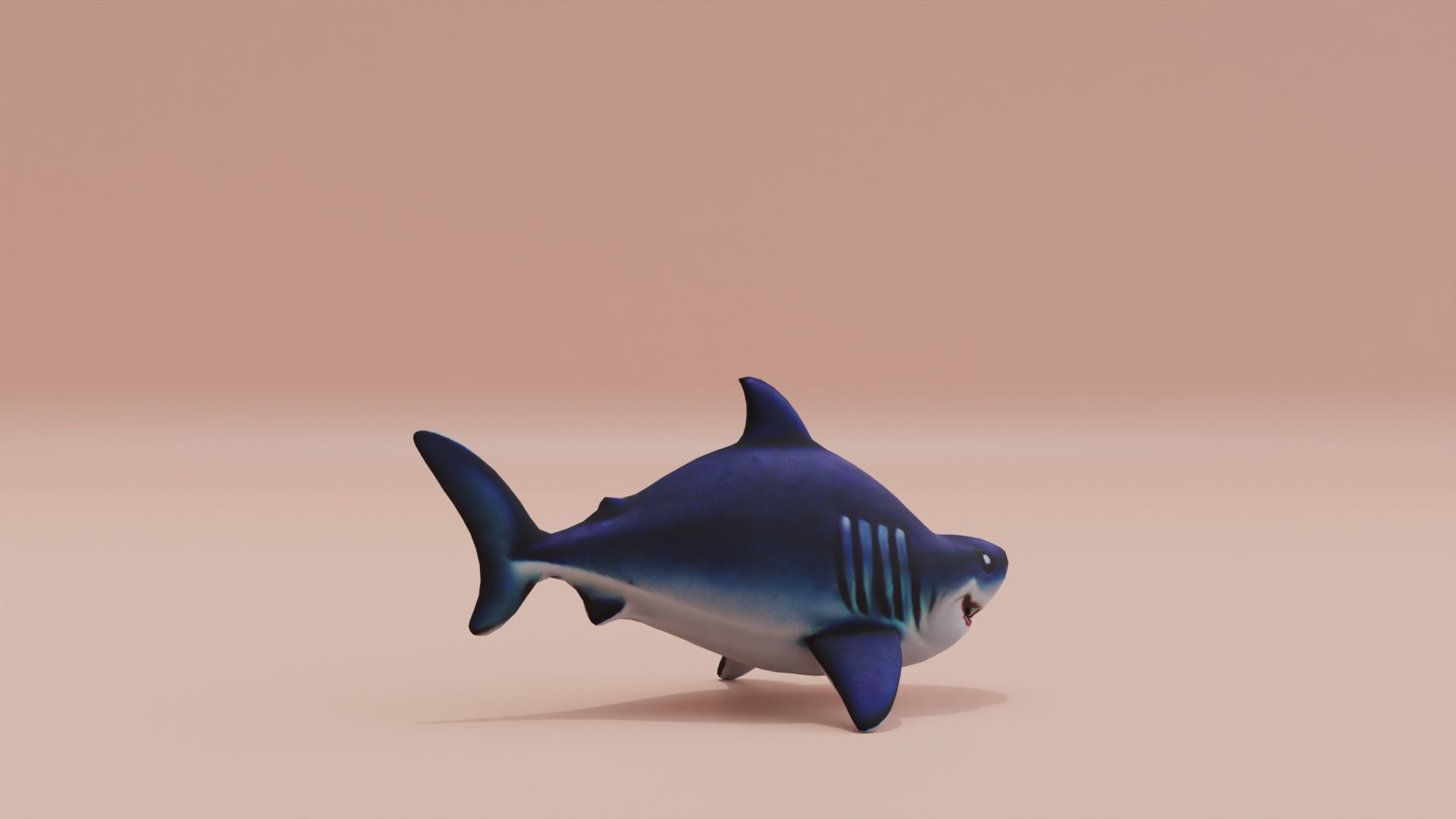 Baby Shark Fat Chibi Style Cartoon Low-poly 3D model_9