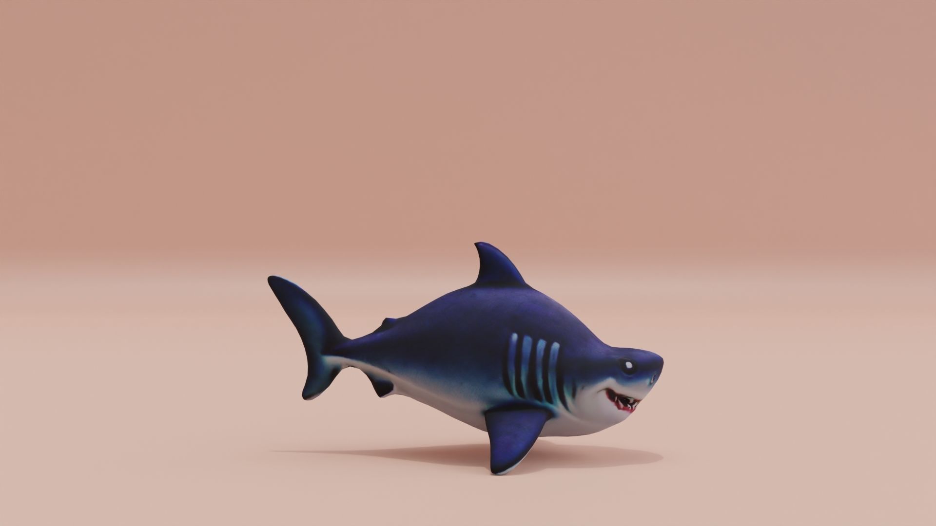 Baby Shark Fat Chibi Style Cartoon Low-poly 3D model_10