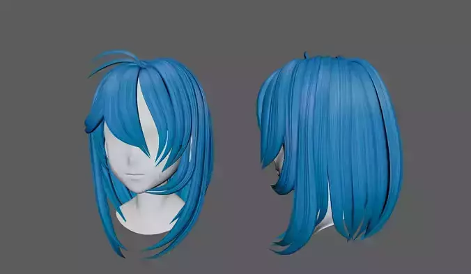 Anime hair style 14 for woman and girl