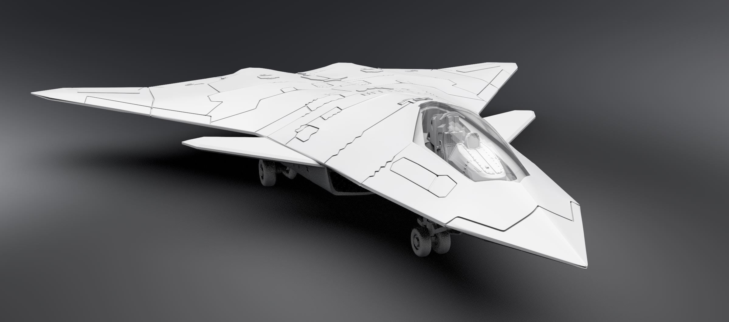 FA XX  Fighter Scale model 3D print model_4